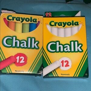 2 boxes of chalk colored and white